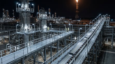 Firefly_Gemini Flash_As a lighting designer, create an application image showing an oil and gas facility a 42302